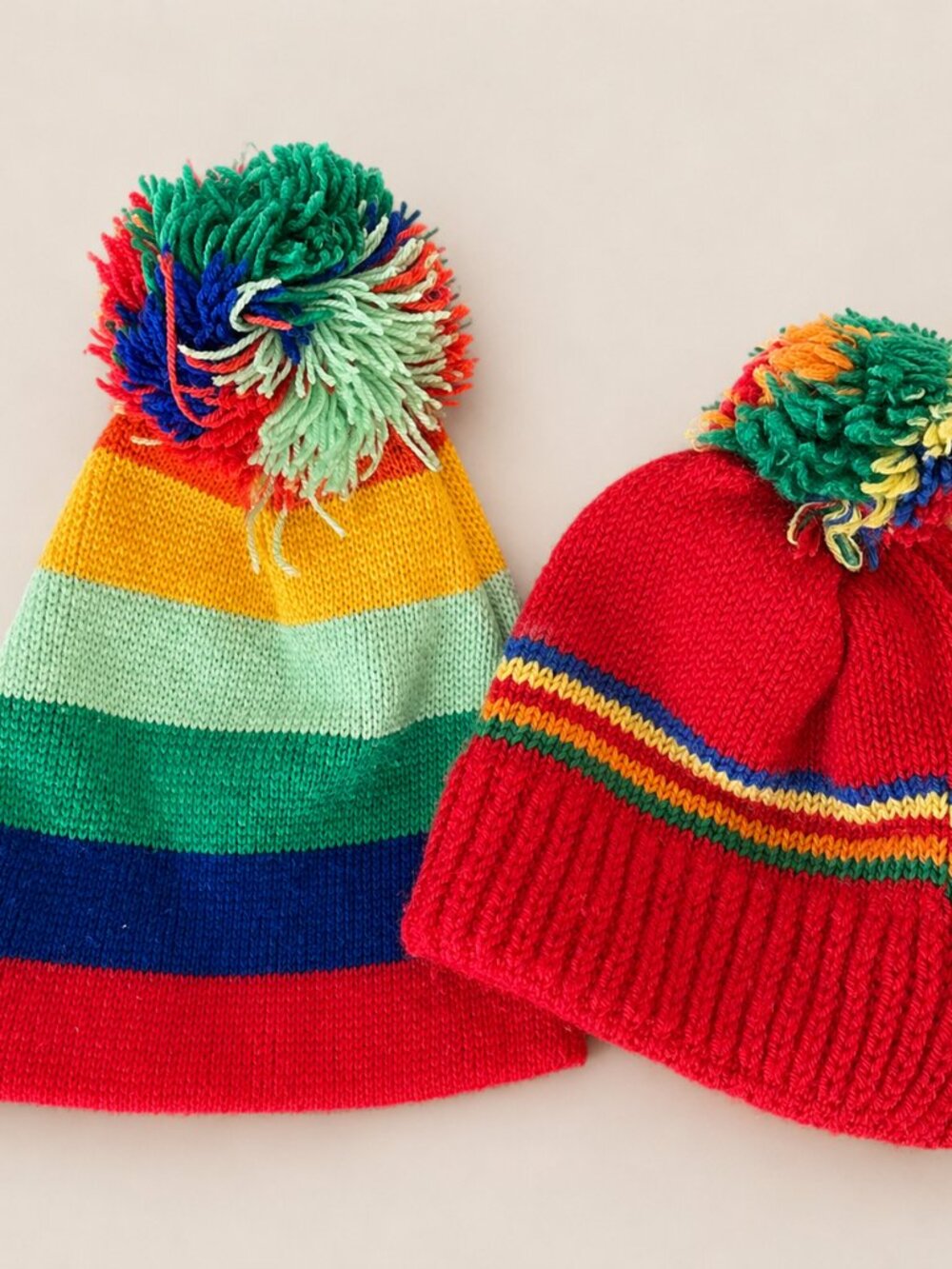 Knit Rainbow Winter Hats